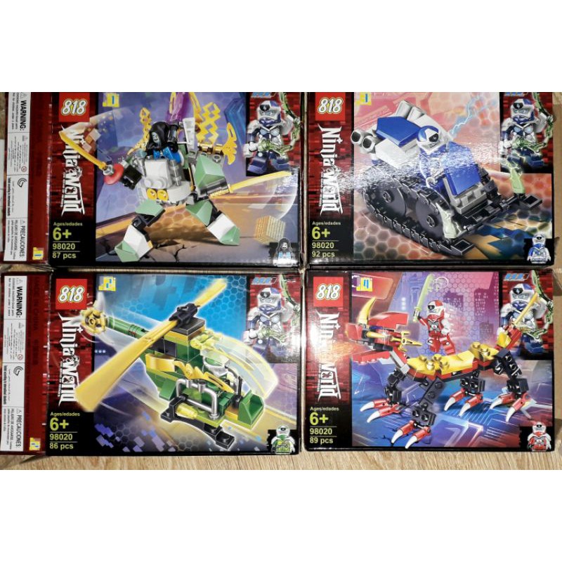 Lắp ráp 1 hộp LegoNinja 98020 có nhiều chi tiết bằng nhựa ABS