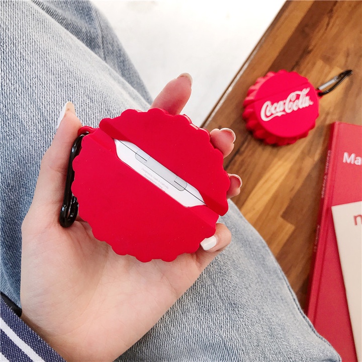 Case Airpods 1/2/Pro nắp chai cocacola, Ốp Airpods chất- Mã TZAP371