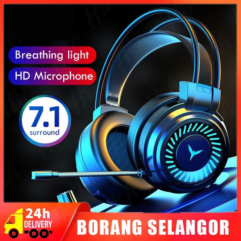Tai nghe chơi game có mic kèm đèn LED cho máy tính và điện thoại (Bảo hành một năm){24 giờ giao hàng từ Thành phố Hồ Chí