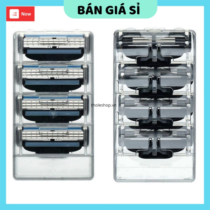 Bộ 4 lưỡi dao cạo   GIÁ VỐN]   Bộ 4 lưỡi dao cao râu 3 lớp cho nam, giúp bạn làm sạch râu một cách nhanh chóng 7375