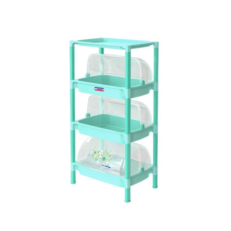 Kệ chén nắp lớn 3 ngăn Duy Tân ( 59.5 x 40.5 x 121 cm ) - Chuyên đựng đồ ăn, chén bát (màu ngẫu nhiên)