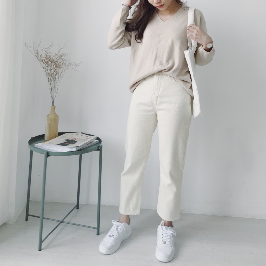 Quần jean dài kem 9 tấc