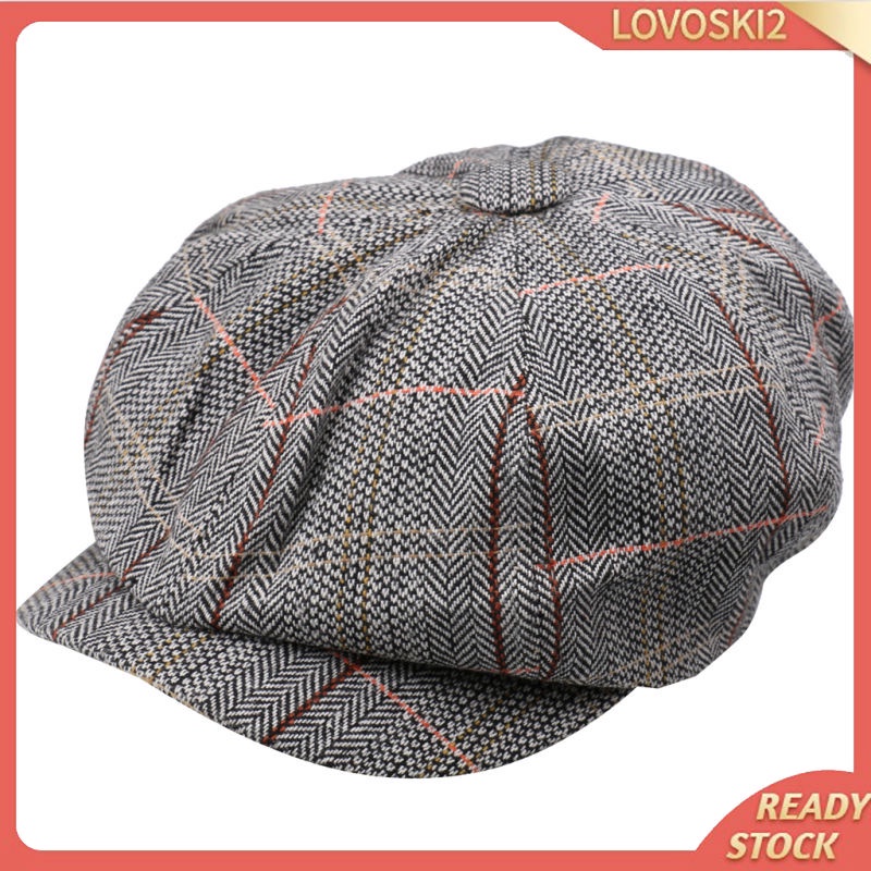 8 Panel Tweed Newsboy Baker Boy Flat Golf Sunhat Grey