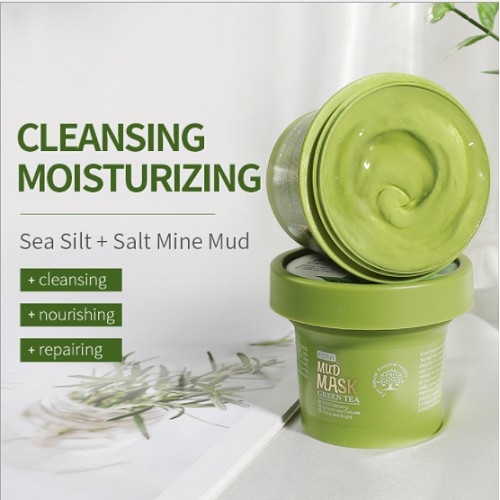 Mặt nạ bùn đất sét trà xanh giảm mụn làm sạch lỗ chân lông sáng da Fenyi 100g