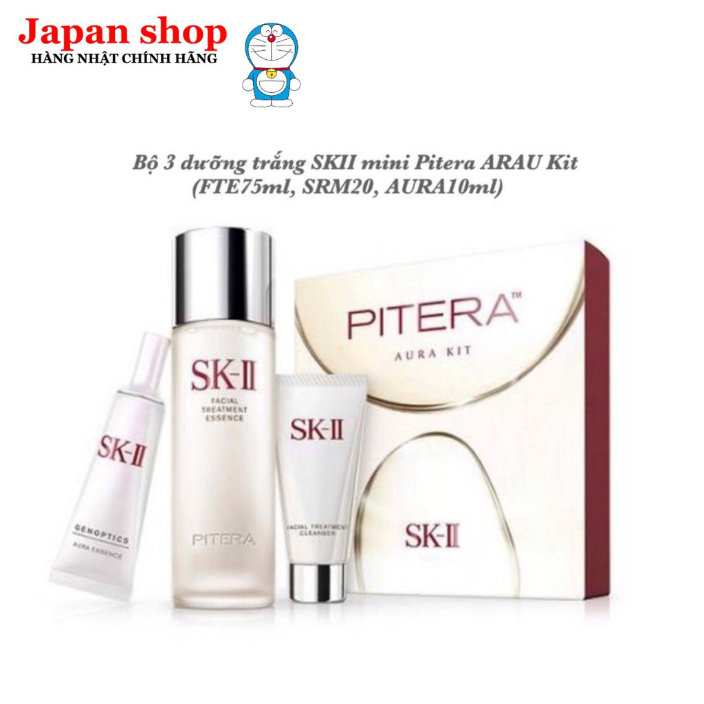 Bộ 3 Món Dưỡng Trắng Da SK II Mini Set PITERA AURA KIT (FTE75ml, SRM20ml, Aura10ml) chính hãng Nhật Bản .