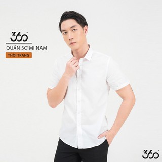 Áo sơ mi nam 360 BOUTIQUE ngắn tay màu trắng - SMNTK001