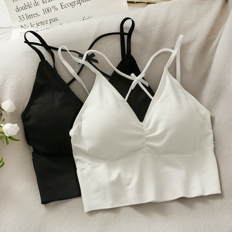 Áo bra nữ áo lót len tăm lưng đan chéo kiểu dáng thể thao trẻ trung freesize mã 088