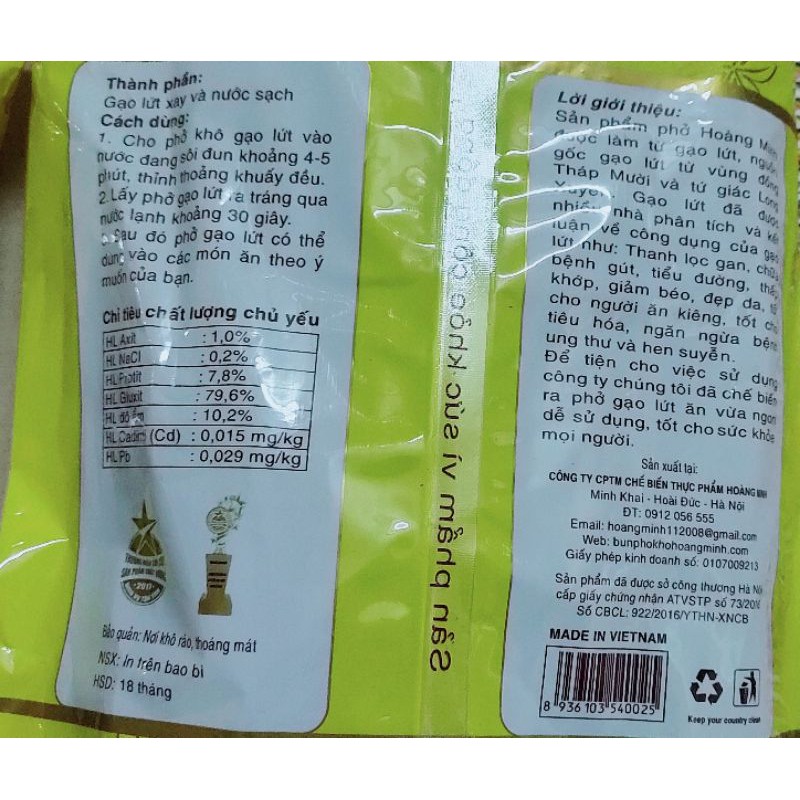 Phở gạo lứt Hoàng Minh đặc biệt gói 500gram | BigBuy360 - bigbuy360.vn