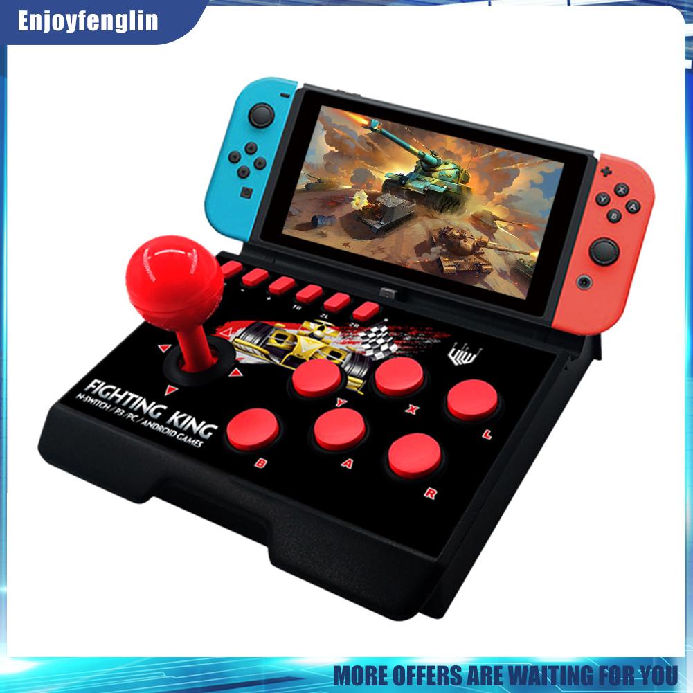 （Enjoyfenglin） 4-in-1 Retro Arcade Game Joystick Station USB C Wired TURBO Fighting Controller