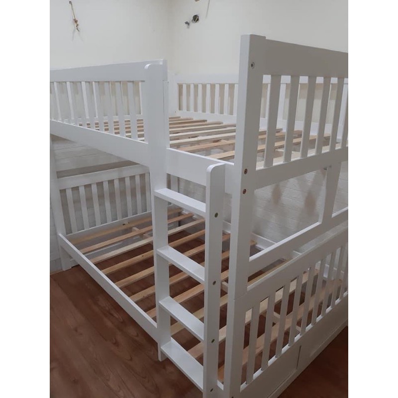 [XẢ HÀNG] Giường Tầng Unit Có Hộc Kéo (1m2)-Trắng | BigBuy360 - bigbuy360.vn