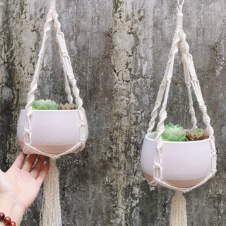 Macrame dây treo chậu cảnh họa tiết xoắn