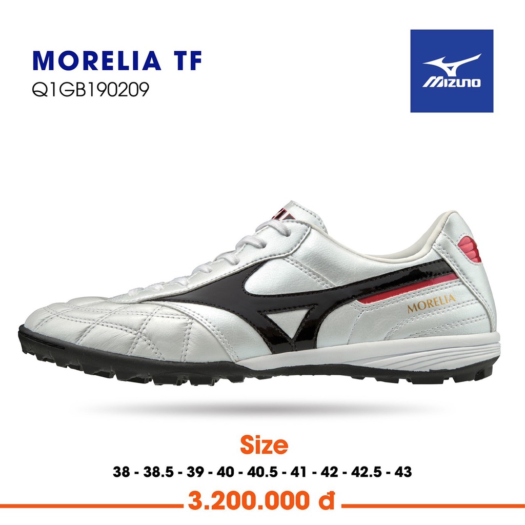 GIÀY ĐÁ BÓNG HÀNG MỚI MIZUNO MÀU ĐỎ Morelia TF- Bright Crimson/ White/ Black Q1GB210160