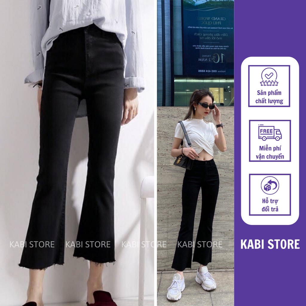 Quần Jean Nữ - Quần Bò Nữ Ống Loe Lưng Cao Trẻ Trung Năng Động Kabi J02