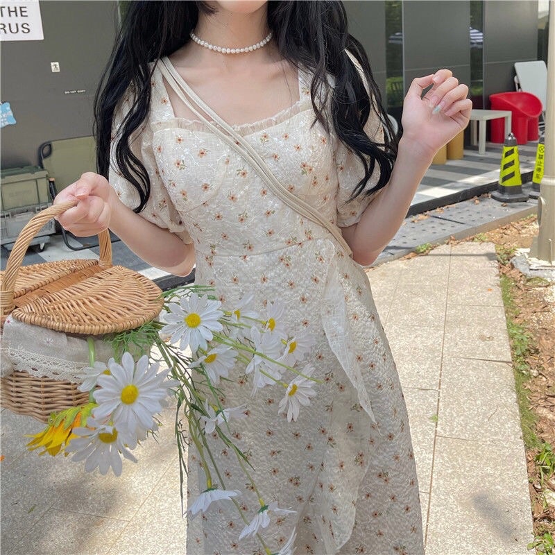 Váy hoa nhí bánh bèo vintage Quảng Châu cực xinh