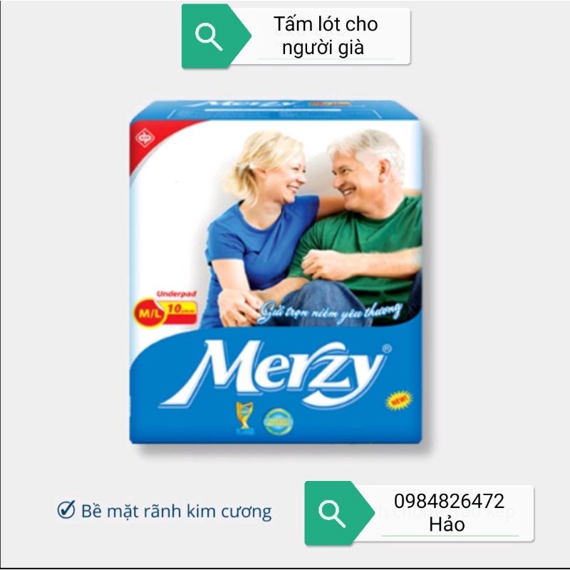 Tấm lót đệm cho người già MERZY 50 miếng size L XL dài rộng 42_75cm