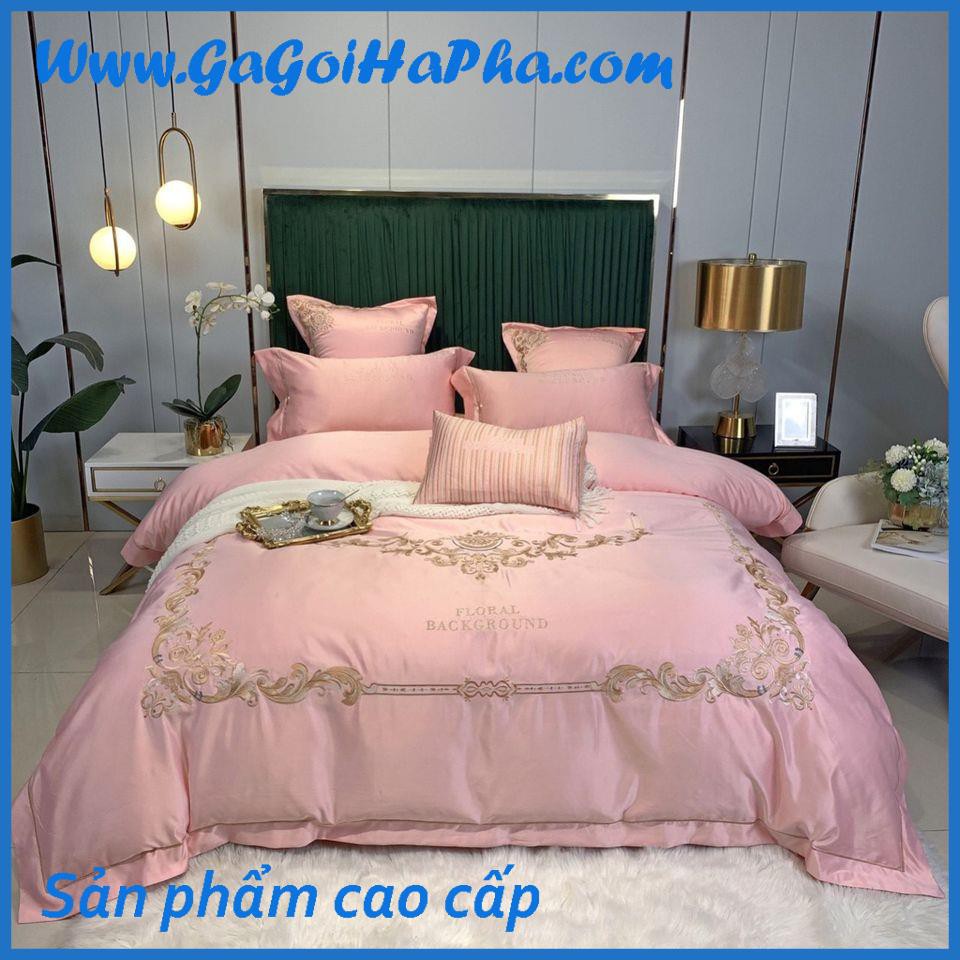 Bộ chăn ga gối lụa hoàng gia Background cao cấp, bộ ga giường lụa cao cấp đẹp