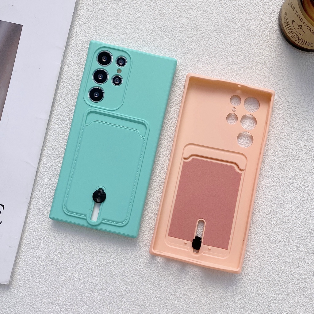 Ốp Điện Thoại Silicon Dẻo Kèm Ngăn Đựng Thẻ Cho Samsung Galaxy S22 S21 Plus Ultra S20 S21 FE