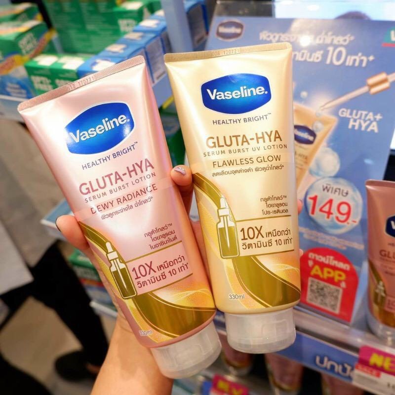 [ CHÍNH HÃNG ] Sữa dưỡng thể Vaseline Healthy Bright Gluta HYA Serum 10X Thái Lan 330 ml ( Chống nắng, trắng sáng )