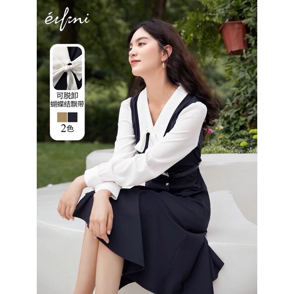 Đầm phối tay trắng Eifini