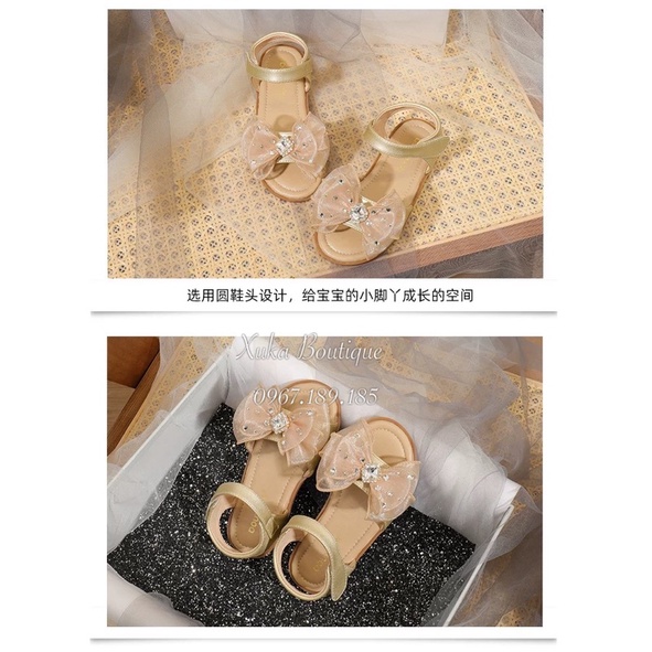 Dép Quai Hậu Bé Gái Hàn Quốc Cao Cấp, Dép Quai Hậu Đính Nơ Trẻ Em Đế Mềm Chống Trượt Bé Gái, Dép Đi Chơi Đi Học Cho Bé