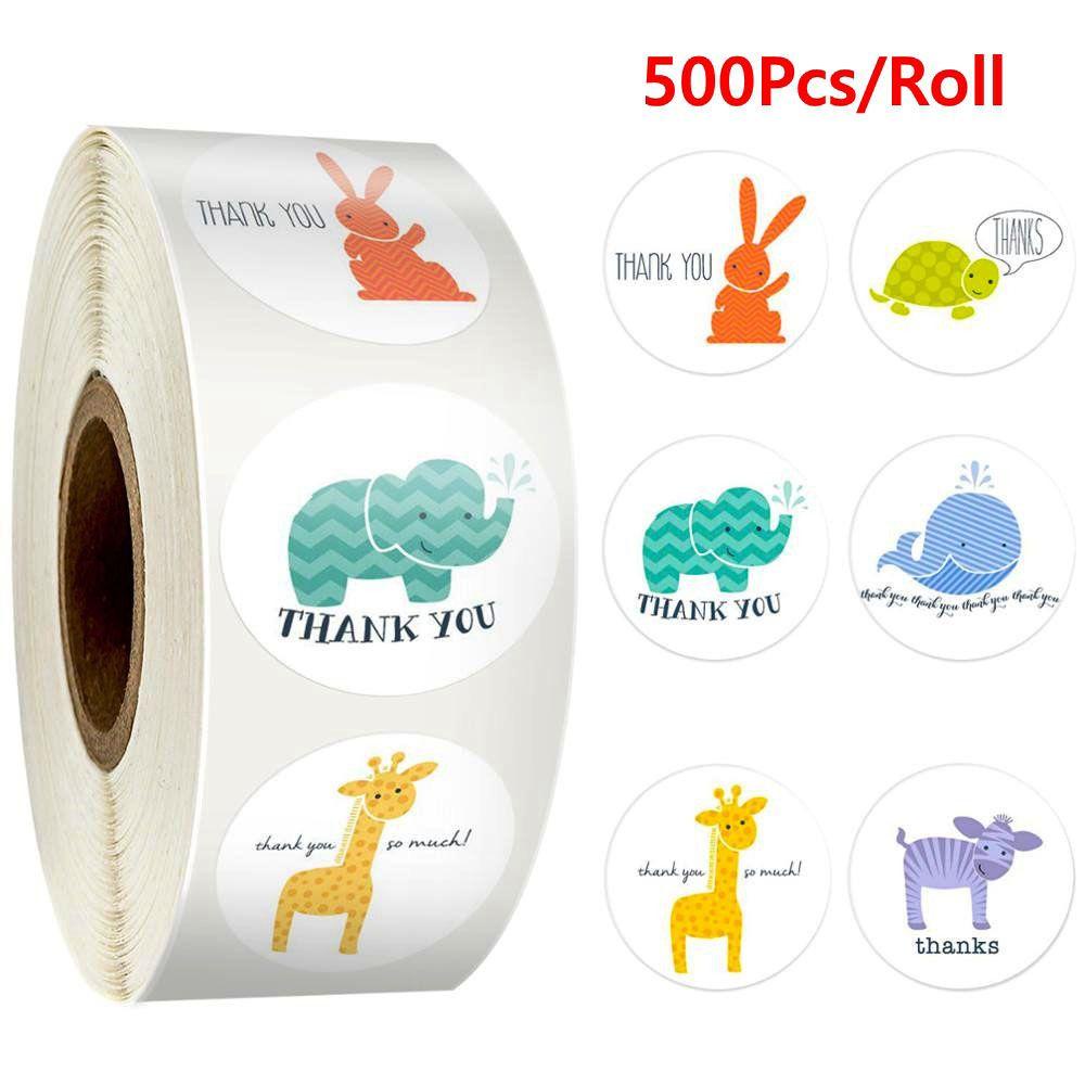 Cuộn 500 Nhãn Dán Tròn Thank You Trang Trí Gói Quà