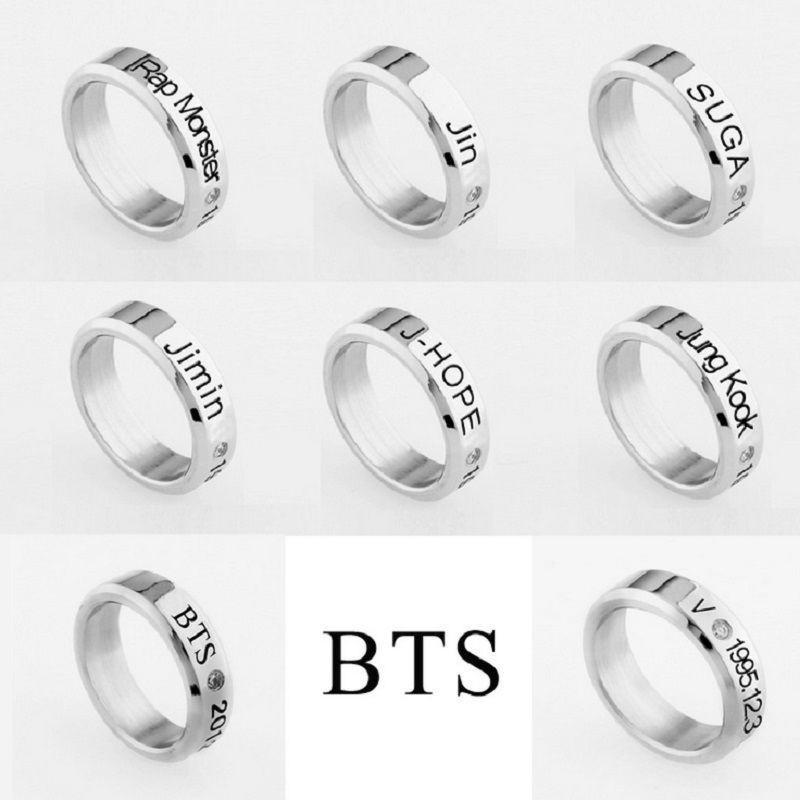 Nhẫn Khắc Tên Thành Viên Nhóm Nhạc Bts Kpop Mới