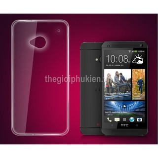 Ốp lưng silicon dẻo trong suốt HTC J ONE 802T, HTC One M7 2 sim