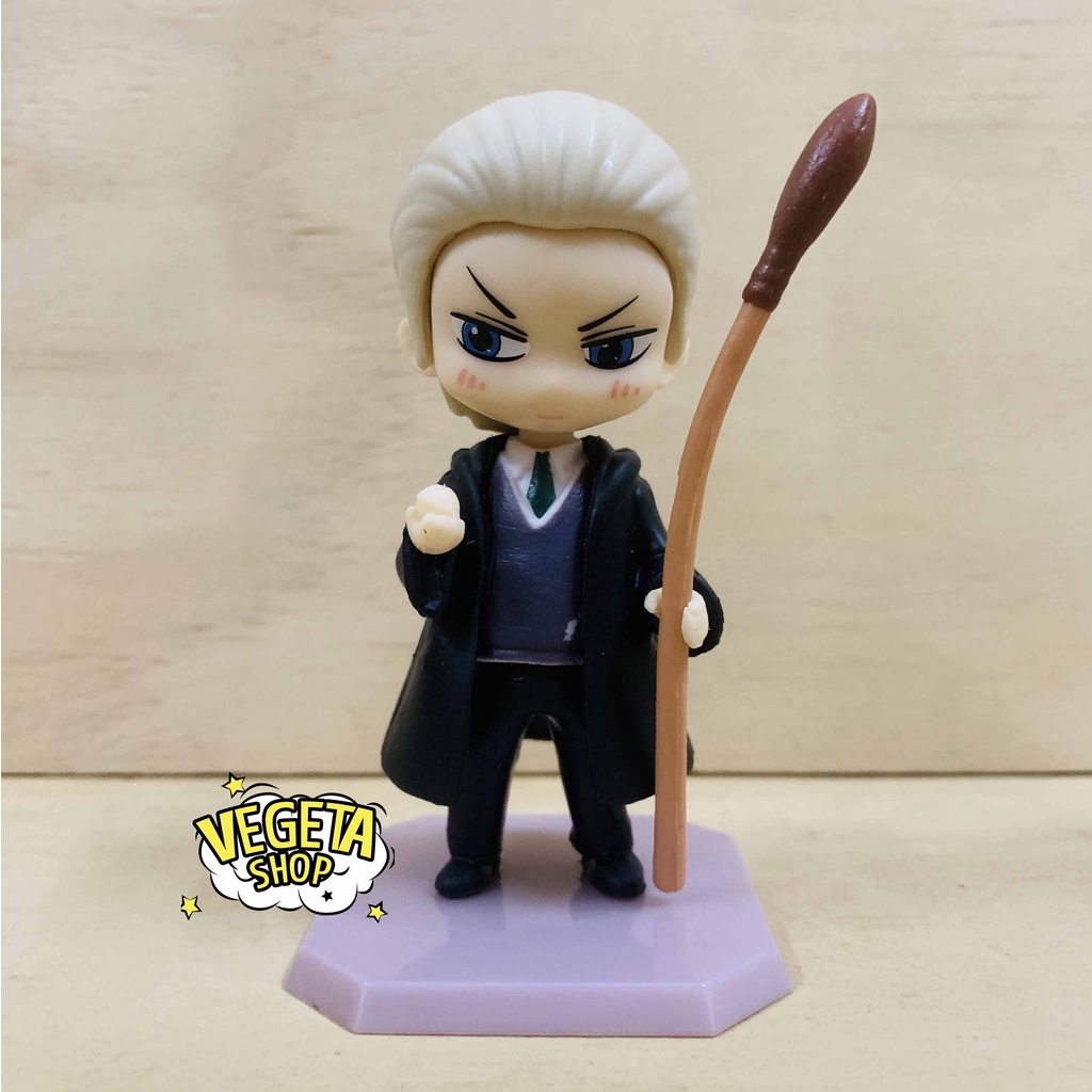 Mô hình Harry Potter - Set Mô hình Hermione Granger Ron Weasley Draco Malfoy Dumbledore cầm đũa thần cưỡi chổi - Cao 9cm