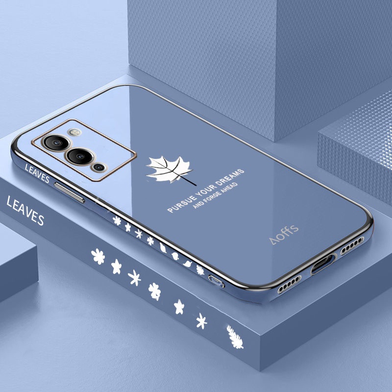 Ốp Điện Thoại Mạ Điện Hình Lá Phong Cho Infinix Note 12 G96 Hot 11S NFC Hot 11 Play Hot10Play Hot10i Hot10s Note 10 Pro Smart 5 Smart6 R&amp;X