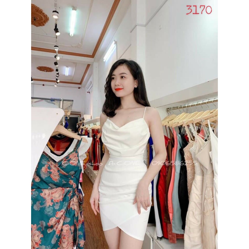 [Mã FAMAYWA2 giảm 10K đơn 50K] Đầm Body 2 Dây Cổ Đổ ( Có Mút Ngực )