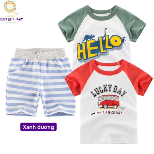 Quần short bé trai 27kids quần đùi trẻ em nam họa tiết kẻ, chất thun cotton mềm mát