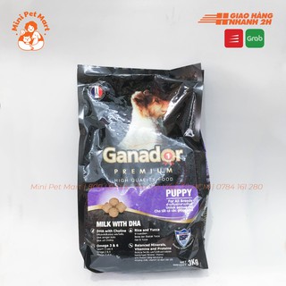 Thức ăn hạt cho chó con GANADOR Premium 3kg - Công thức sữa và DHA