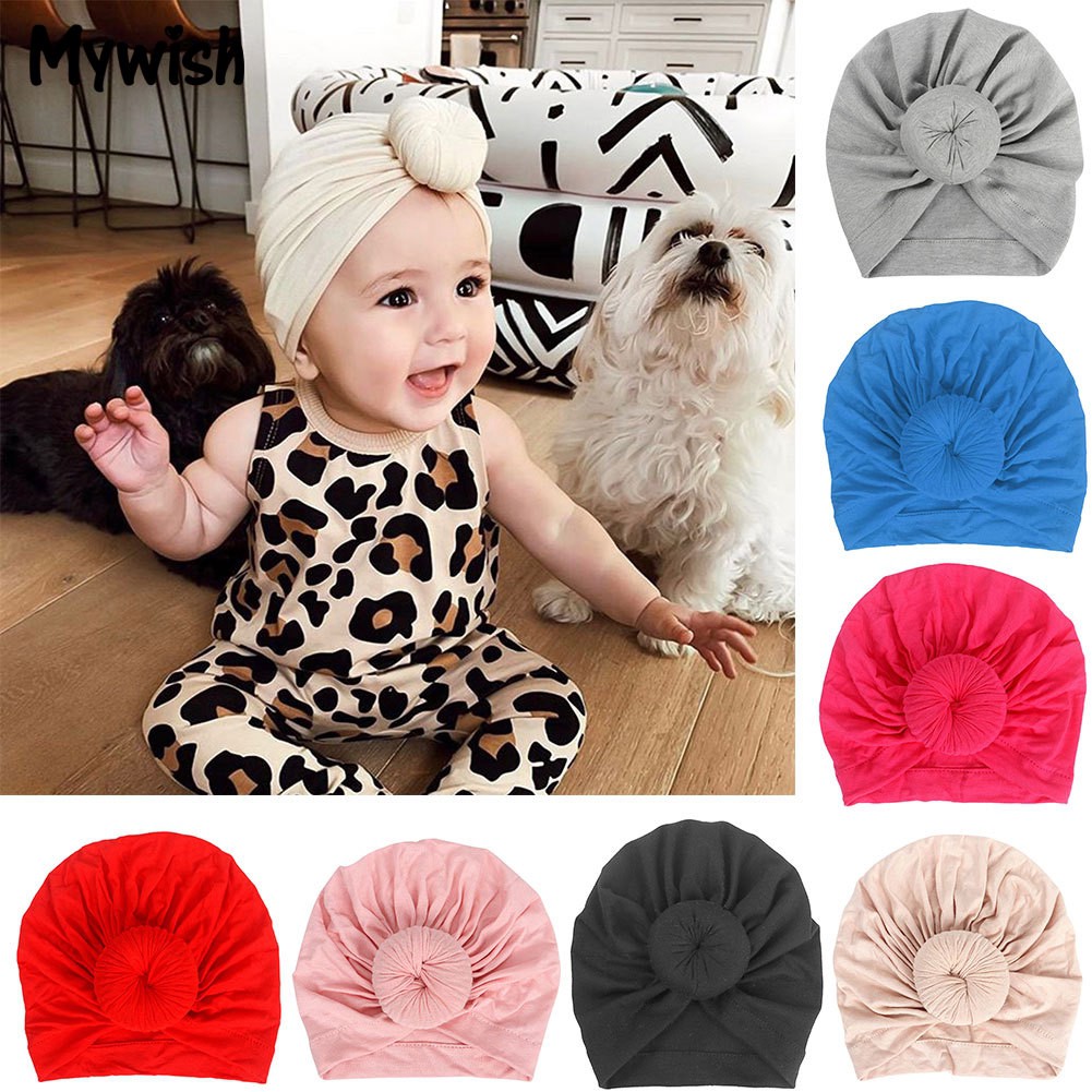 Nón turban đội đầu bằng vải màu lạt nhiều màu sắc thời trang cho cả bé trai và gái