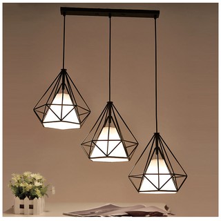 Bộ đèn thả DIAMON treo trần - kèm bóng LED và đế ốp trần (D250mm)