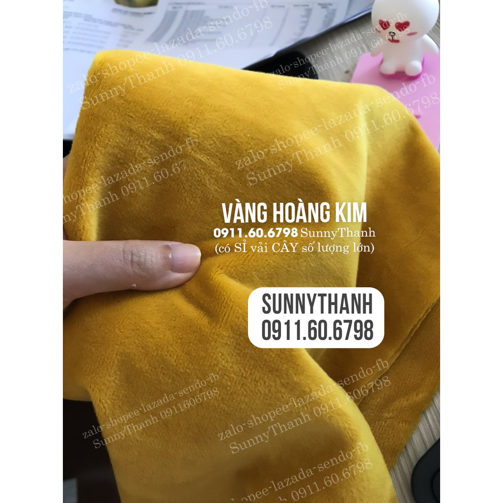 Vải lông nhung Vàng Pikachu