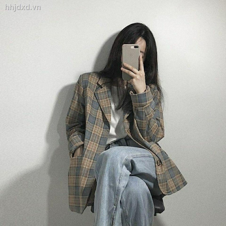 Áo khoác vest kẻ sọc dáng rộng phong cách Hàn Quốc mới cho nữ mã 2021