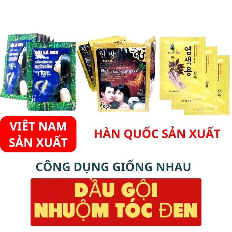 1 GÓI DẦU GỘI NHUỘM ĐEN TÓC CHIẾT XUẤT TỪ NHÂM SÂM.HÀNG CÔNG TY