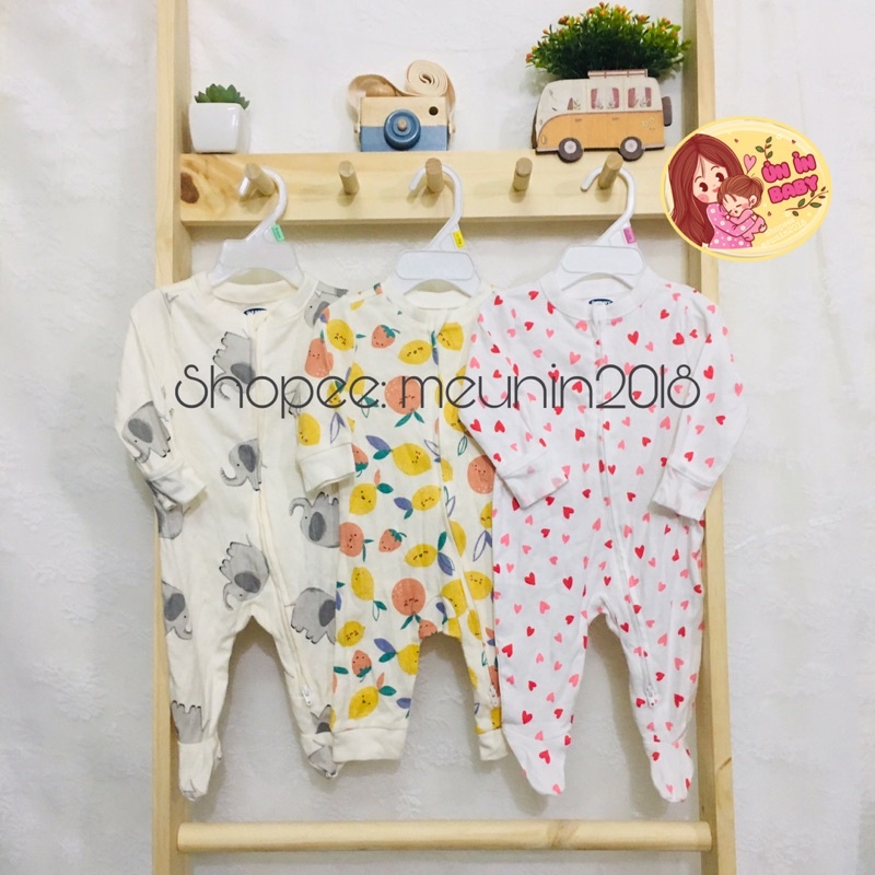 Body Sleep cao cấp body ngủ cotton NEW LỖI xuất dư hãng sịn cho bé trai bé gái (size: 3-9m)