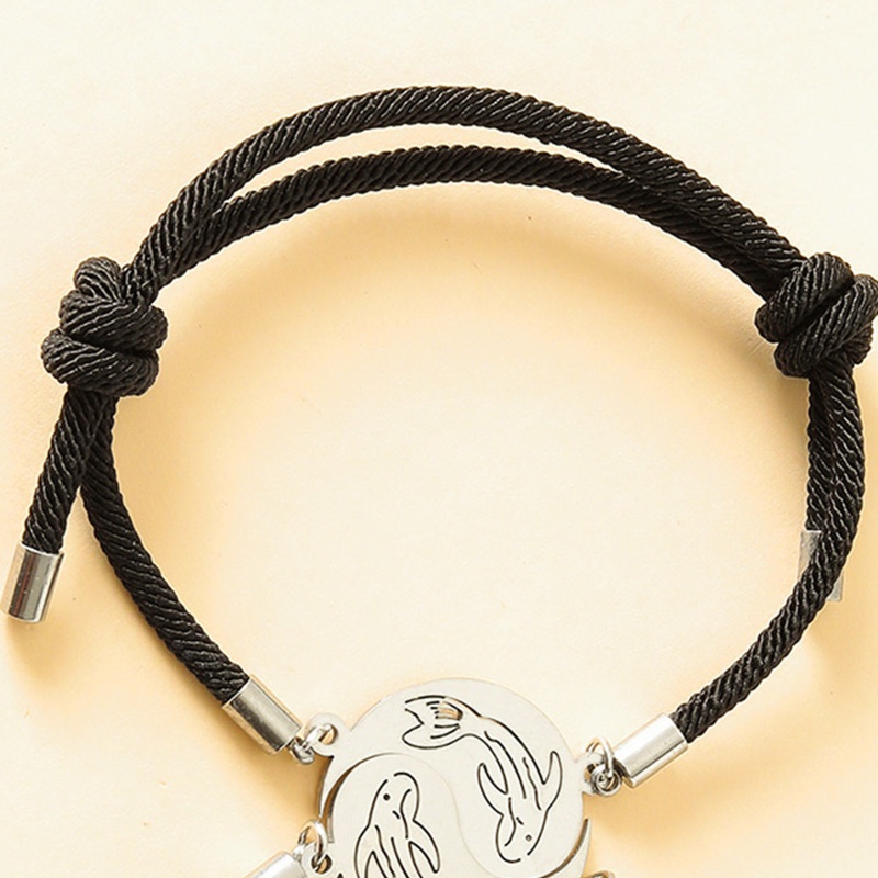 Vòng Tay Âm Dương Bằng Thép Không Gỉ Phong Cách Âu Mỹ