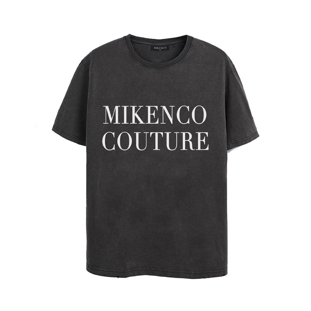Áo phông mikenco, áo phông mikenco xám loang cộc tay ( kèm ảnh video thật )