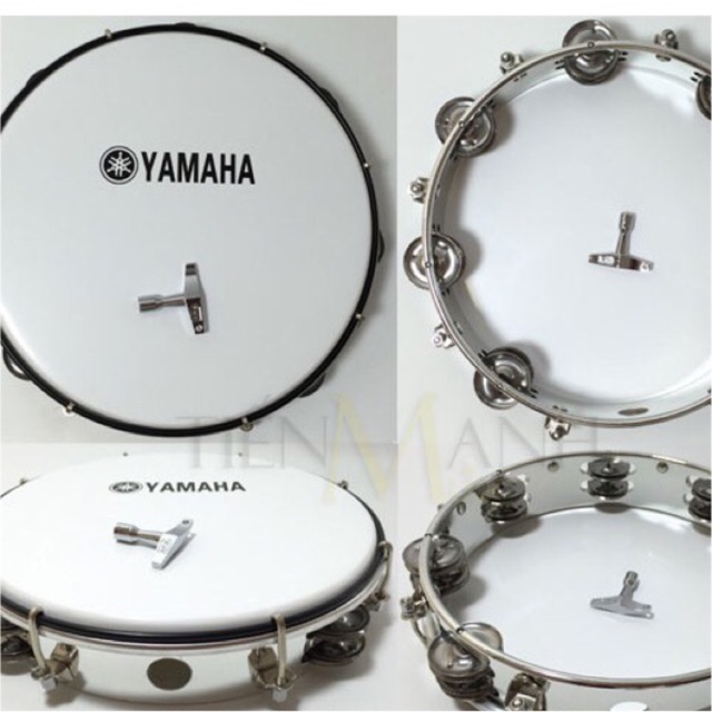 Trống lắc tay - Lục lạc gõ bo Inox Tambourine Yamaha MT6-102A (Trắng)