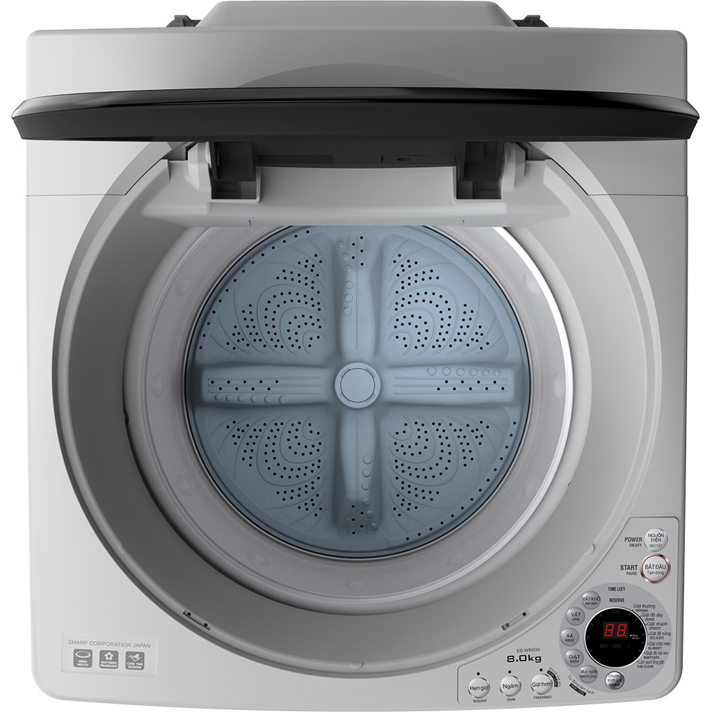 Máy giặt Sharp 8Kg ES-W80GV-H , Khử mùi kháng khuẩn, Xuất xứ Indonesia, Bảo hành 12 tháng, Giao miễn phí HCM