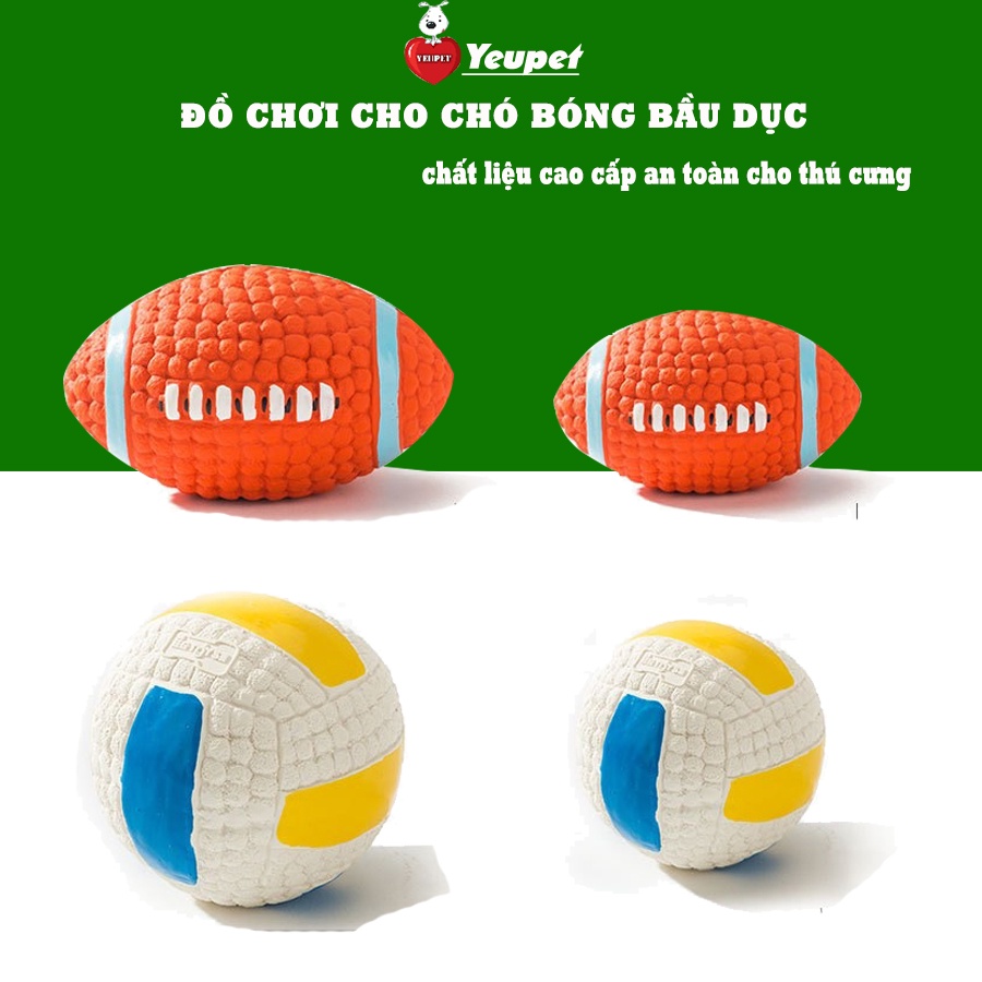 Bóng đồ chơi cho chó gặm bằng cao su cao cấp giúp sạch răng YEUPET