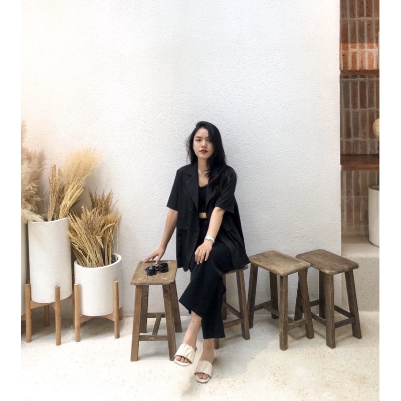 [Ảnh thật/Video]Áo blazer Meci cộc tay túi nắp Áo vest thiết kế kiểu dáng Hàn Quốc | BigBuy360 - bigbuy360.vn