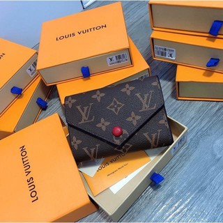 Ví lv hoa nâu size mini