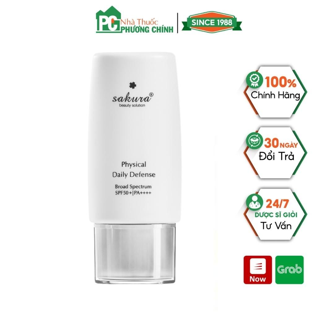 Kem Chống Nắng Vật Lý Dạng Nhũ Tương Sakura Physical Daily Defense SPF 50+ PA++++ (Hộp 60g)
