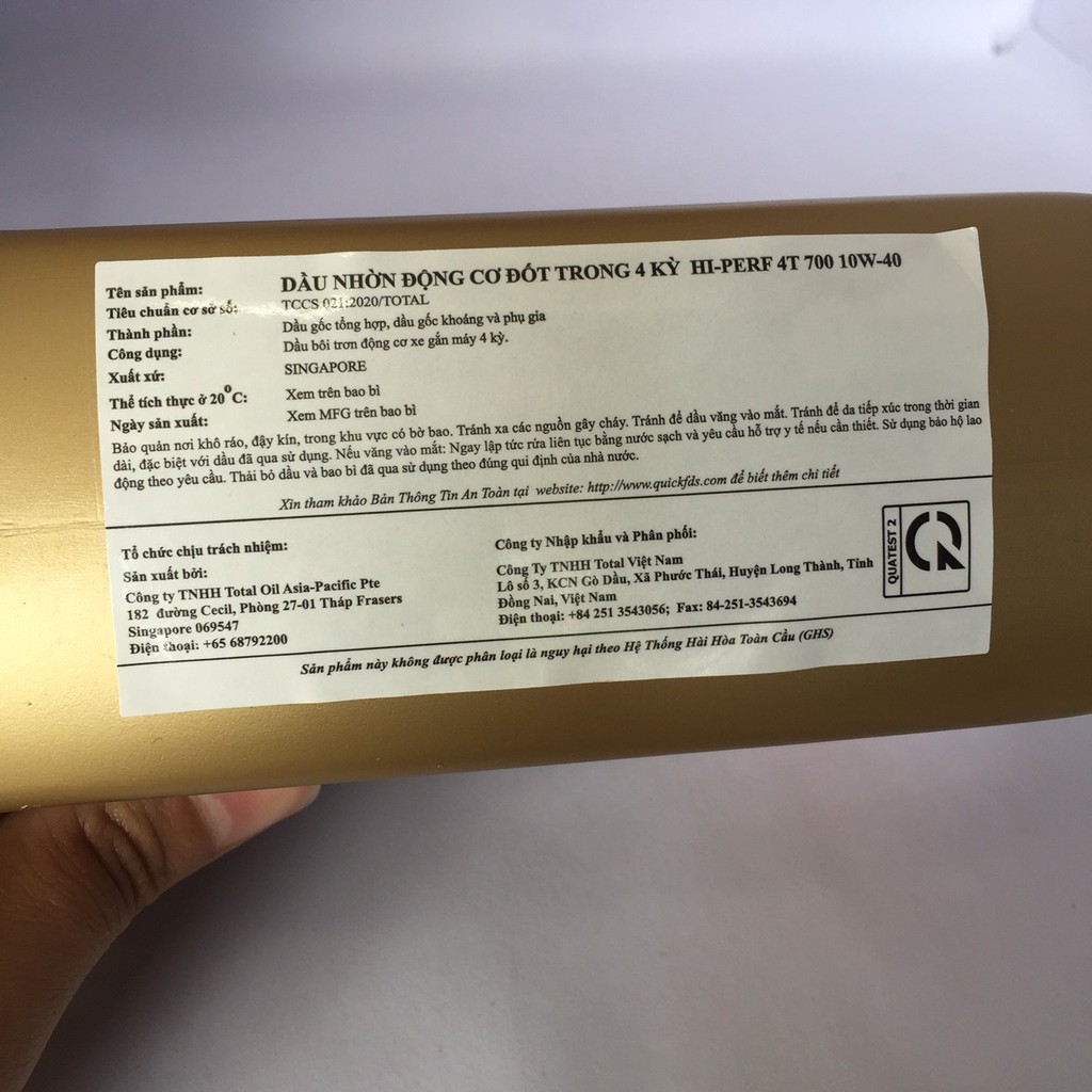 Dầu Nhớt Total 4T 700 10W40 1L