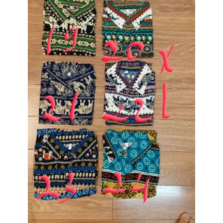 ÁO SƠ MI VOI THỔ CẨM  ,HOA QUẢ