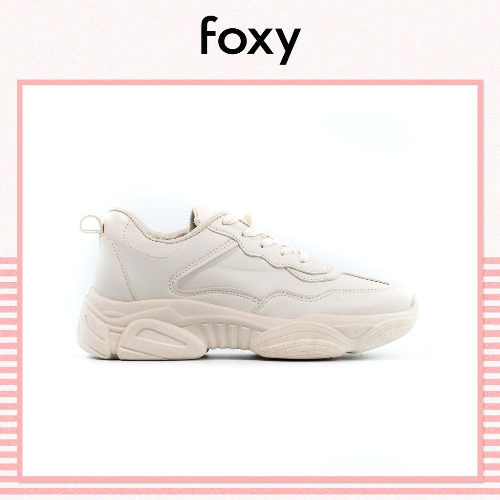 Giày Thể Thao Sneaker Nữ FOXY Màu Be Tăng Chiều Cao 3cm - FOX020