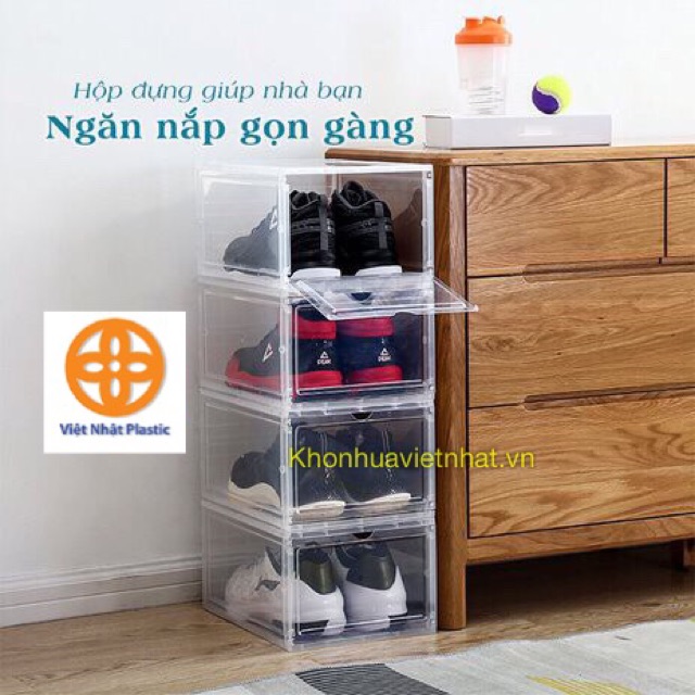 HỘP ĐỰNG GIÀY lắp ghép  ☼ 𝔽𝔼𝔼𝕊ℍ𝕀ℙ☼ NẮP NHỰA ĐÚC VIÊT NHẬT CỨNG. MỖI HỘP CHỊU TỐI ĐA 10Kg. ĐỂ GIÀY BIG SIZE